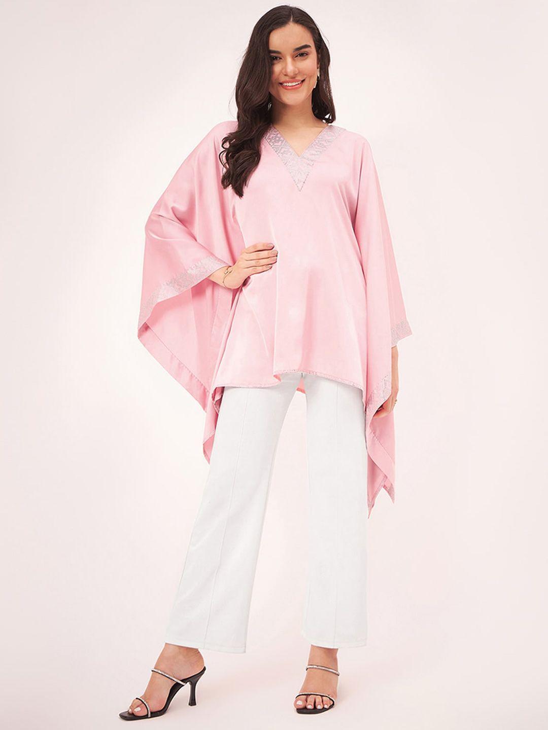 first resort by ramola bachchan kimono sleeve satin kaftan maxi dress