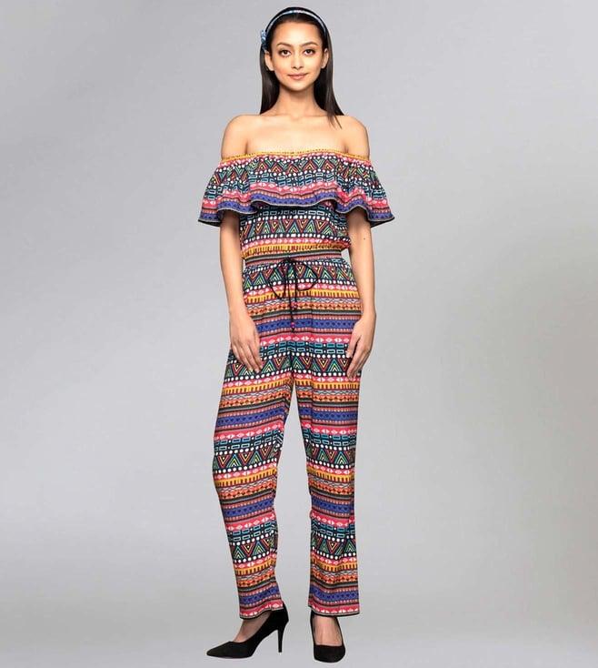 first resort by ramola bachchan multicoloured aztec jumpsuit
