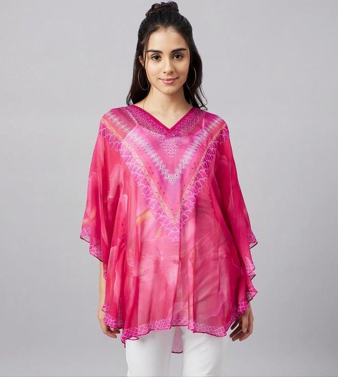 first resort by ramola bachchan pink floral tunic