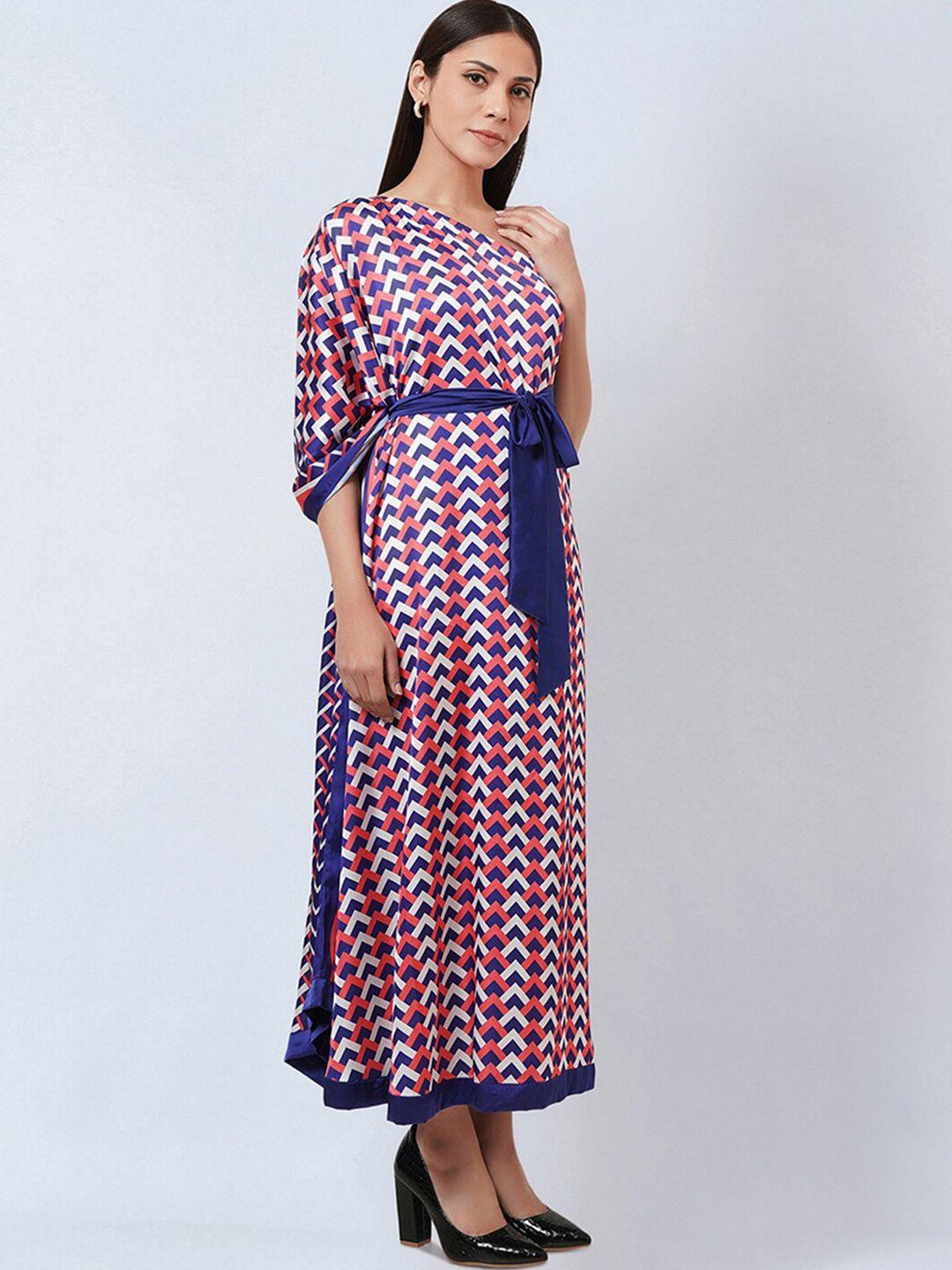 first resort by ramola bachchan print cape sleeve satin maxi dress