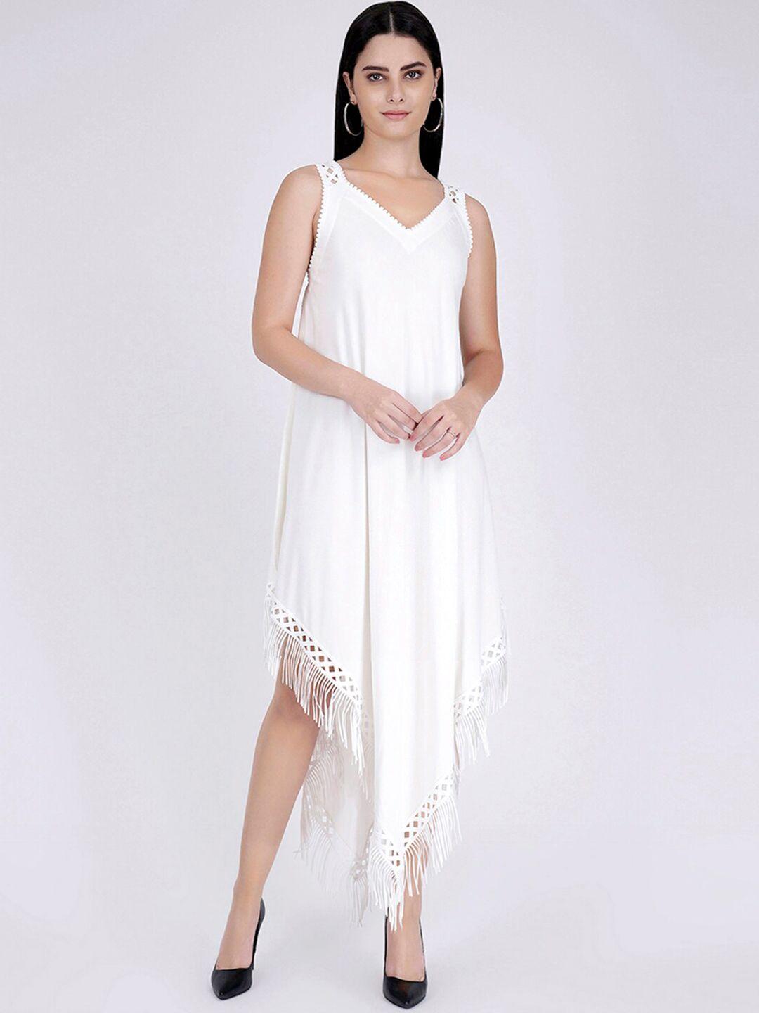 first resort by ramola bachchan v-neck sleeveless a- line dress