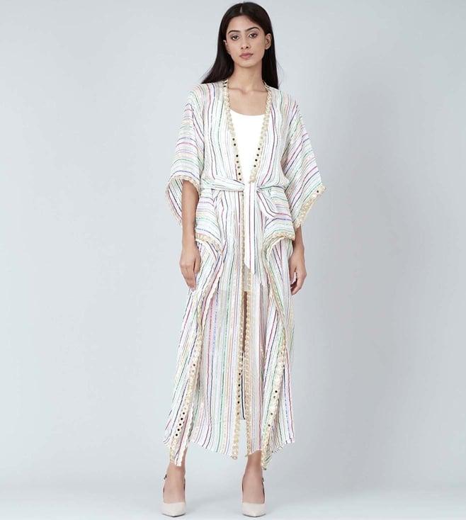 first resort by ramola bachchan white lurex cover-up