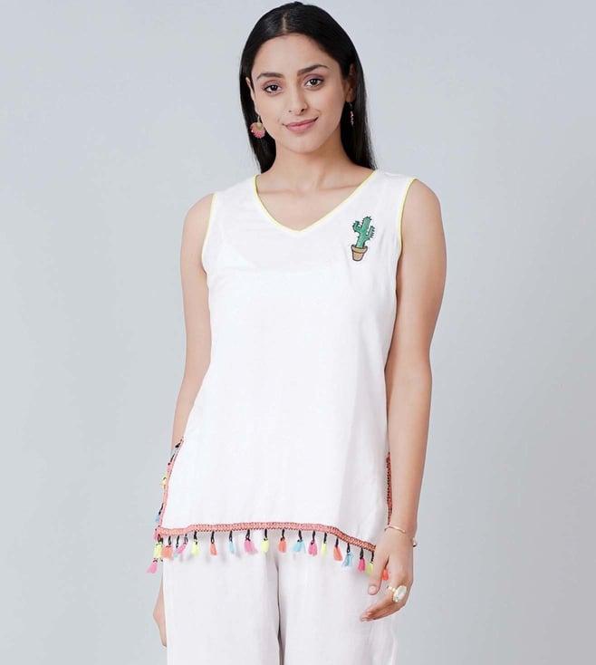 first resort by ramola bachchan white summer top