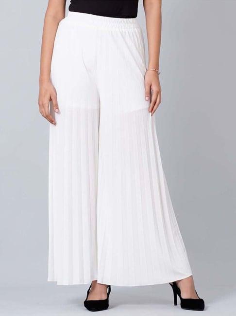 first resort by ramola bachchan white wide leg pleated palazzo