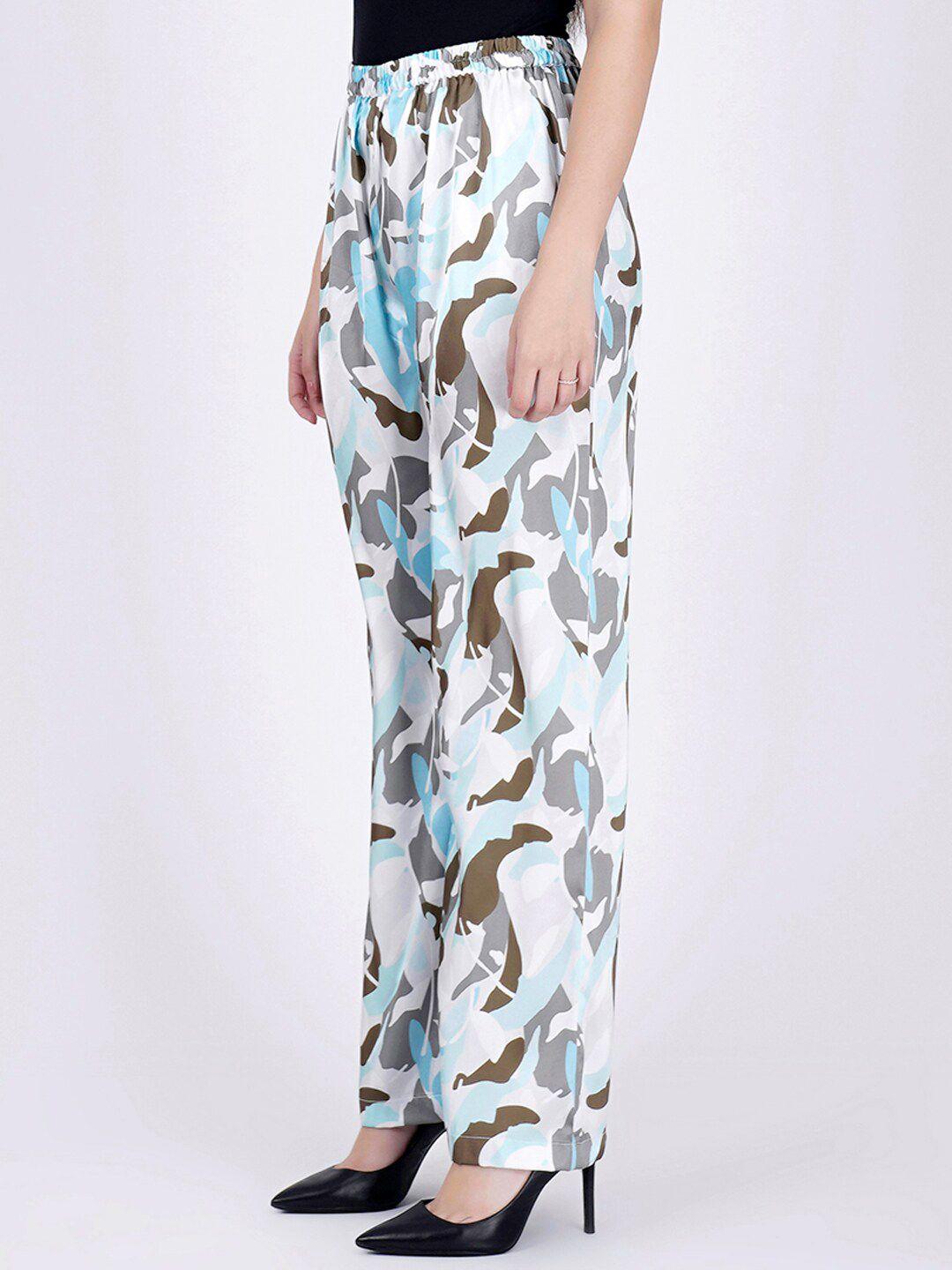 first resort by ramola bachchan women abstract printed comfort trousers