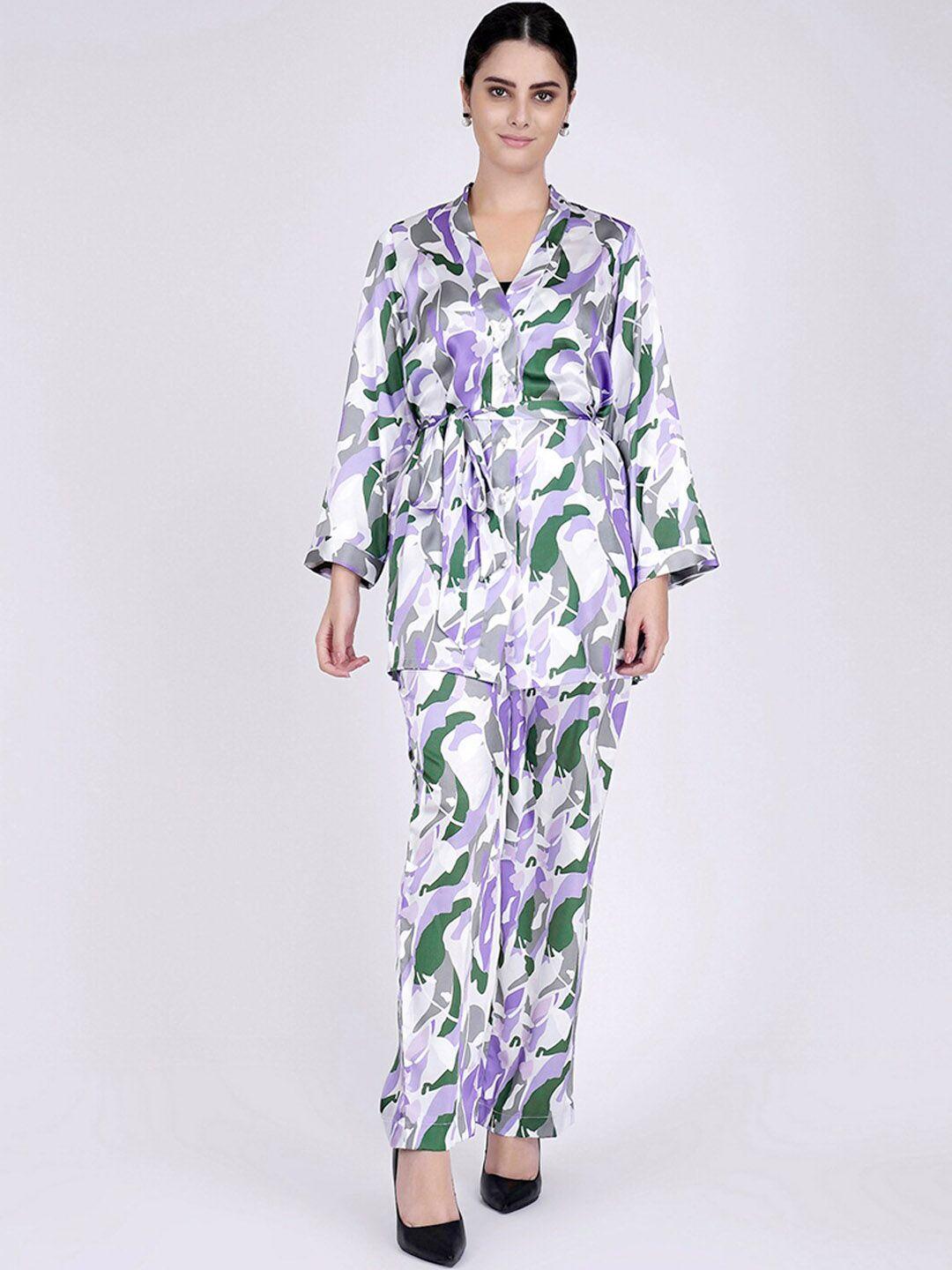 first resort by ramola bachchan women camouflage printed shirt & trouser co-ords