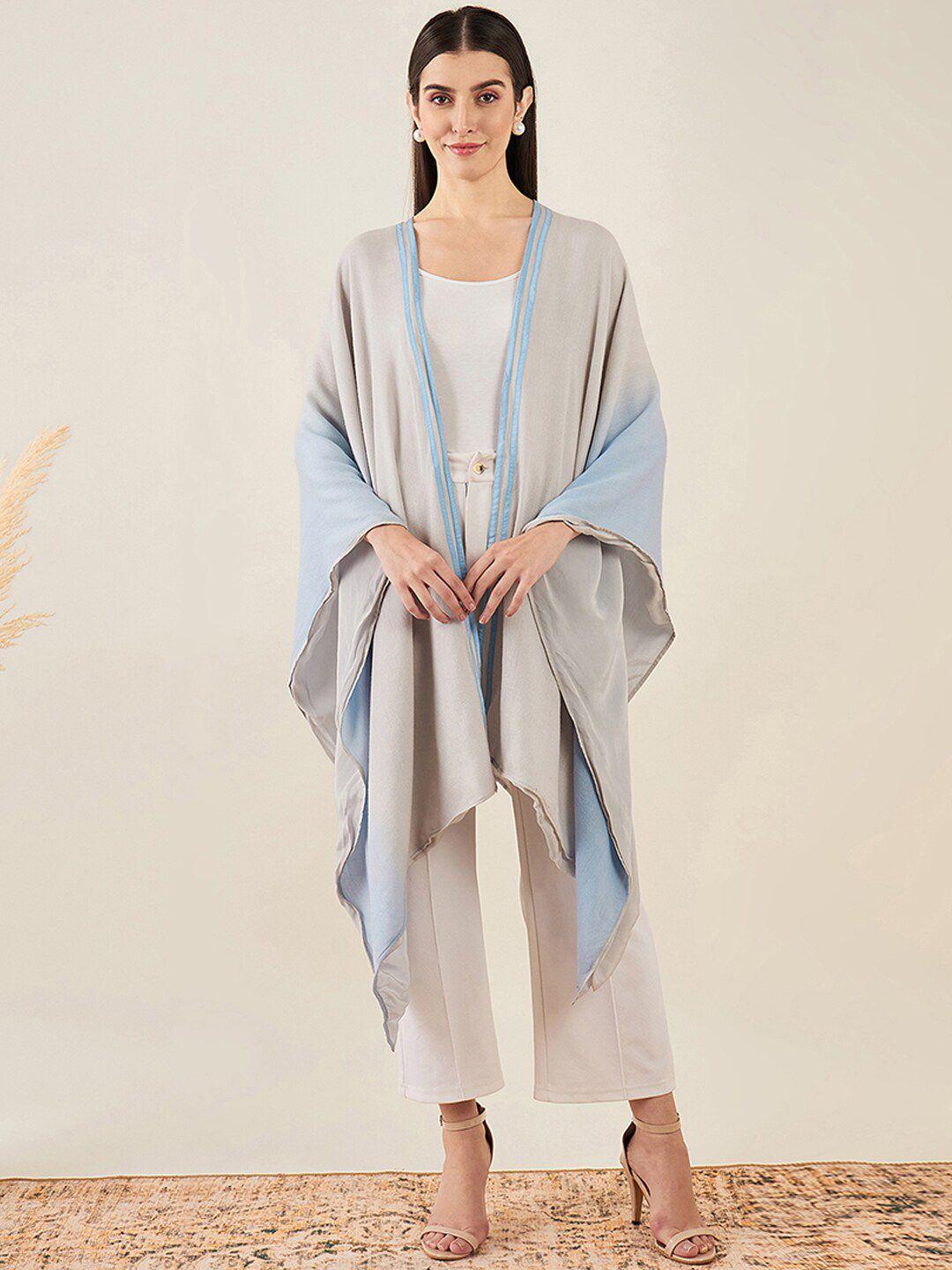 first resort by ramola bachchan women grey & blue shrug