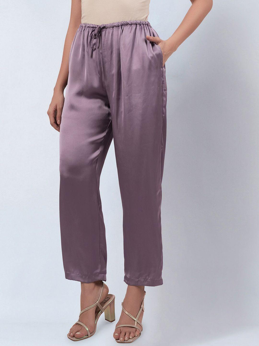 first resort by ramola bachchan women smart mid-rise plain regular trousers