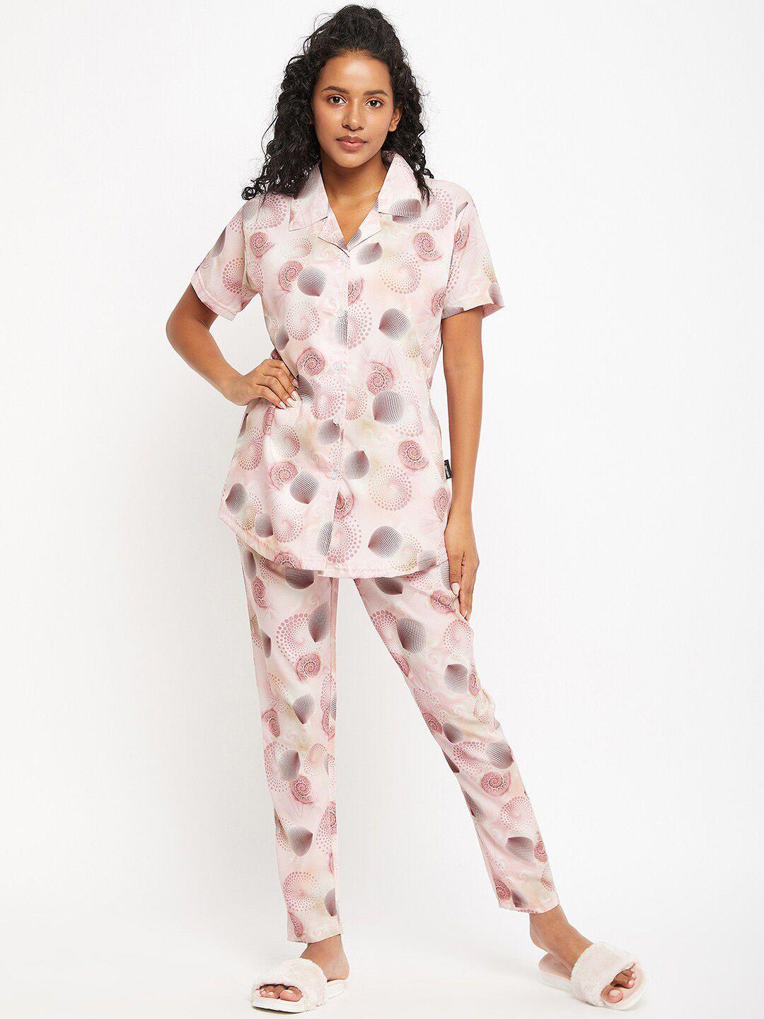 firstkrush abstract printed pure cotton night suit