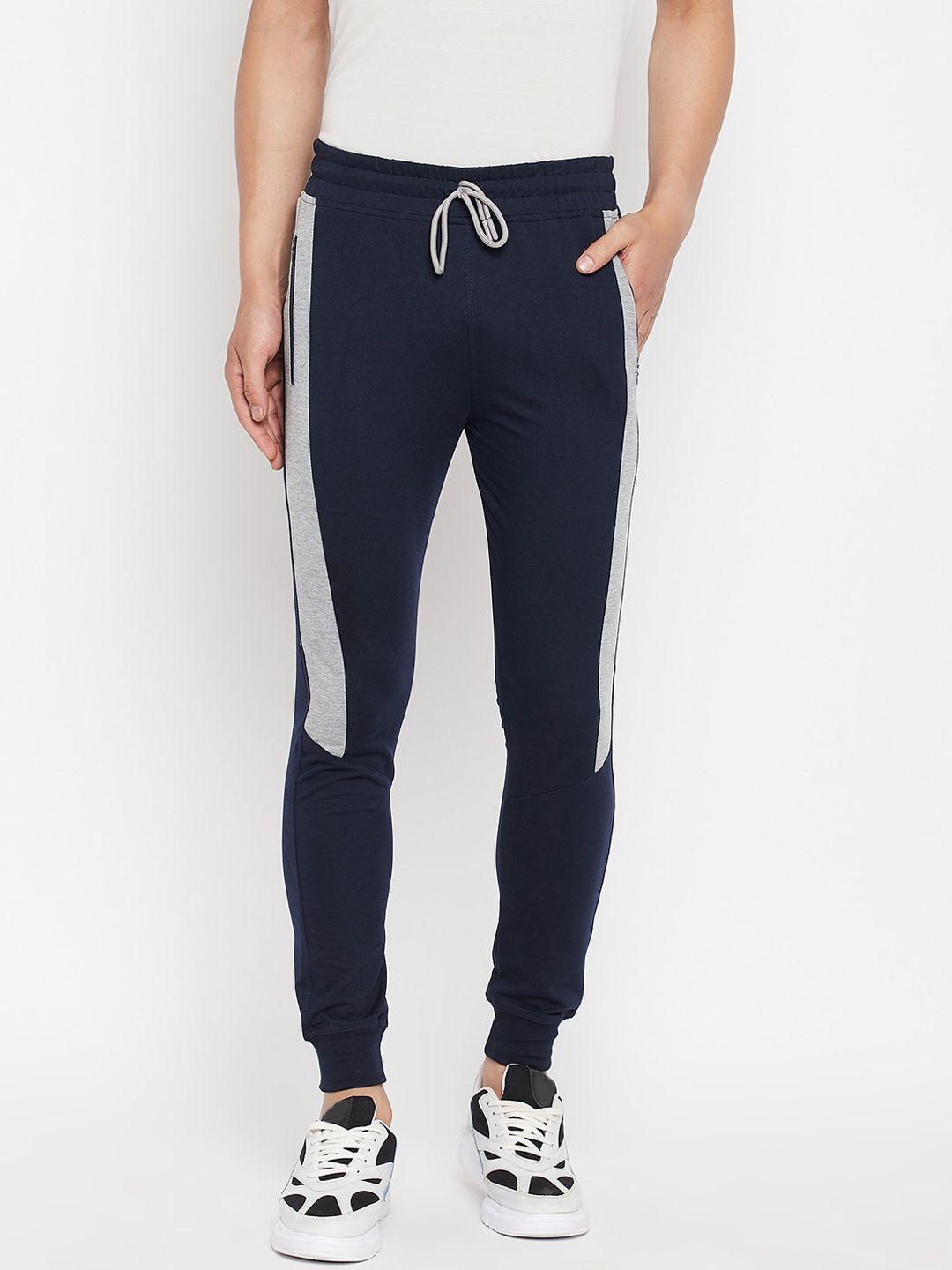 firstkrush men navy blue solid track pants