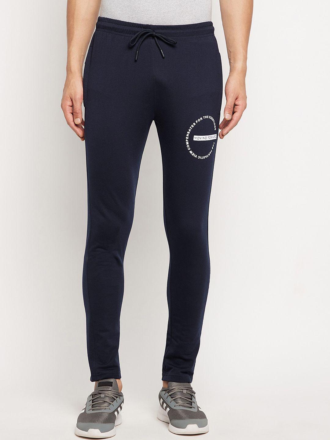 firstkrush navy blue solid cotton track pants
