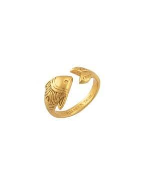 fish design gold-plated adjustable ring