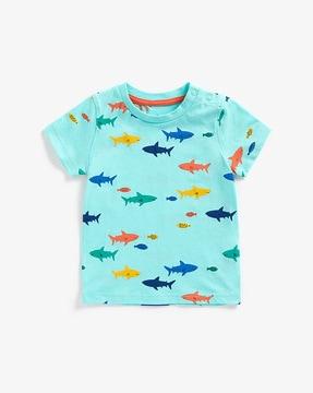 fish print round-neck t-shirt