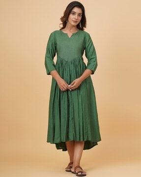 fit & flare dress with 3/4th sleeves