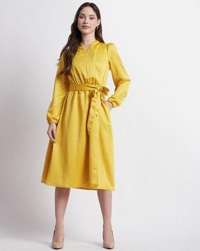 fit & flare dress with belt