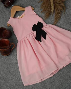 fit & flare dress with bow