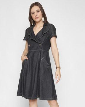 fit & flare dress with insert pockets