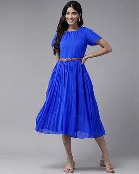 fit and flare dress with belt