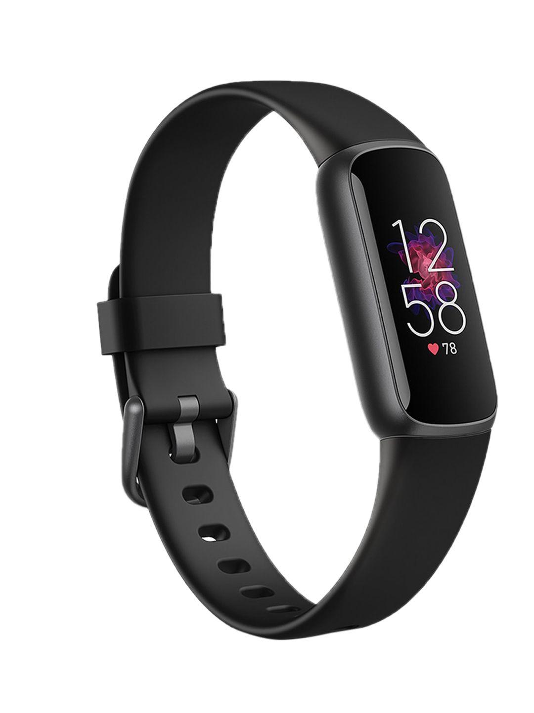 fitbit black solid luxe wellness tracker with stress management fitness bands