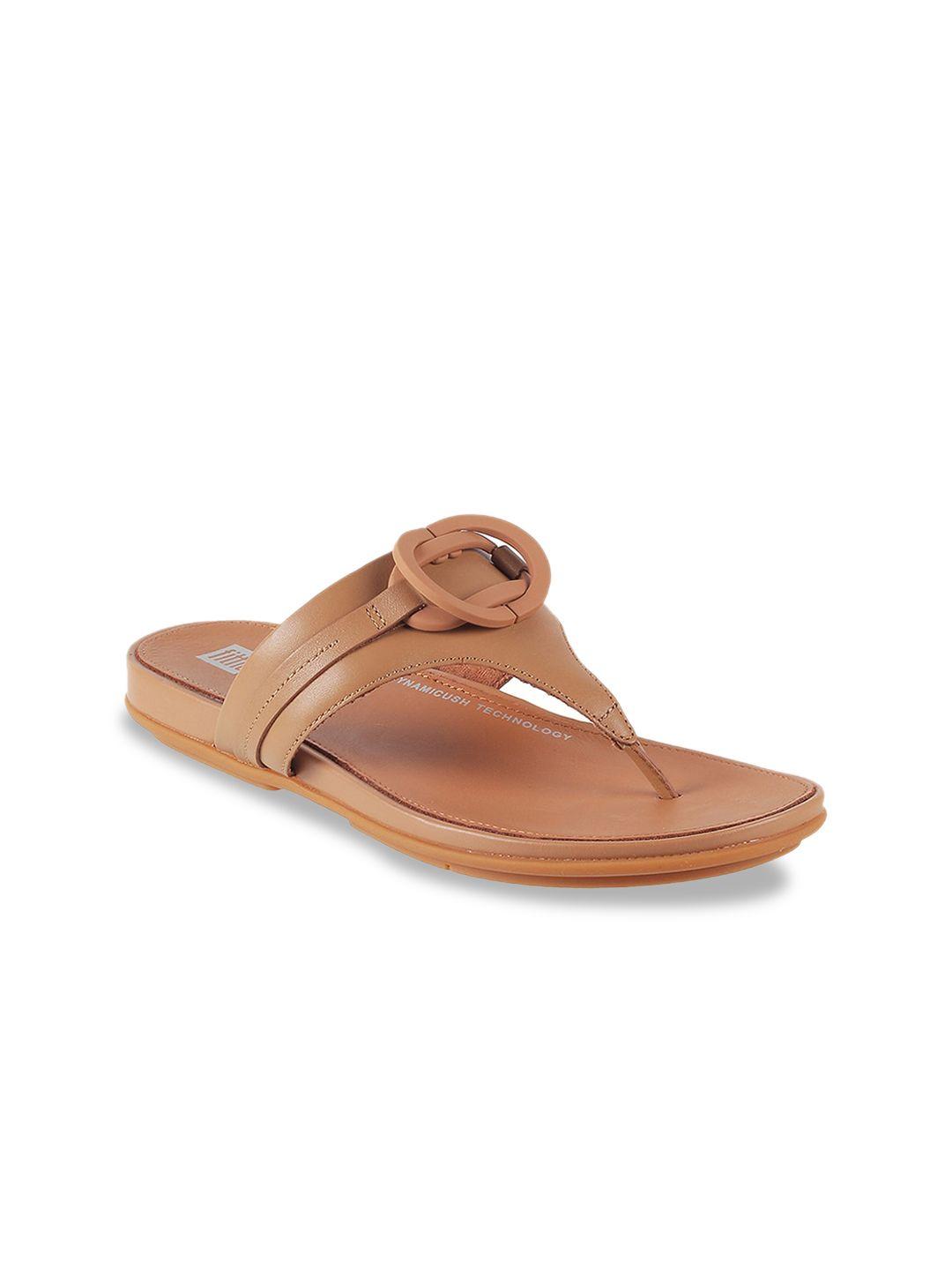 fitflop buckle detail leather open toe flats