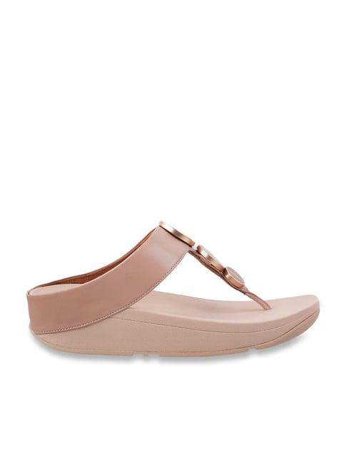 fitflop women's beige thong wedges