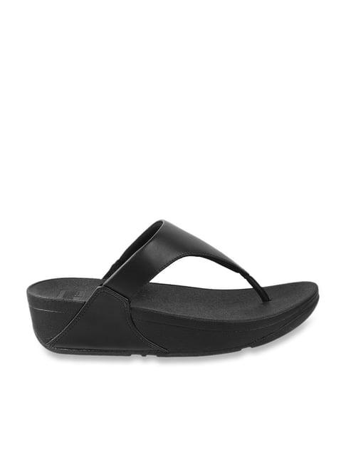 fitflop women's black thong wedges