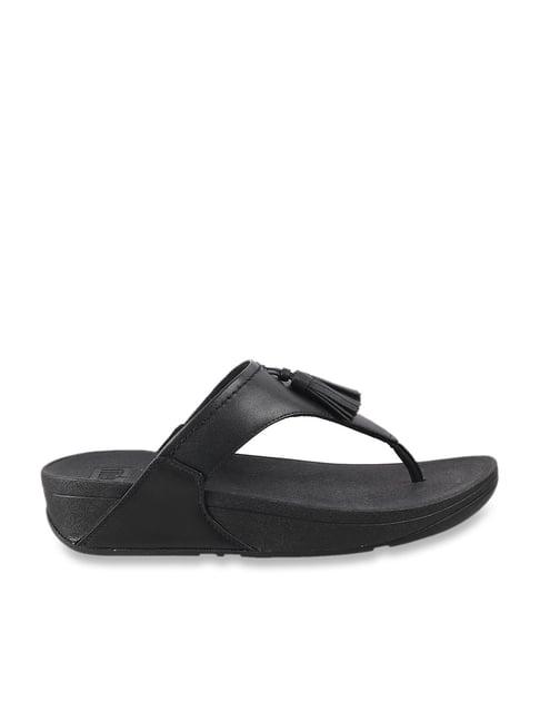 fitflop women's black thong wedges