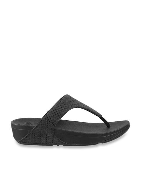 fitflop women's black thong wedges