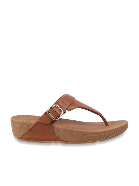 fitflop women's brown thong wedges