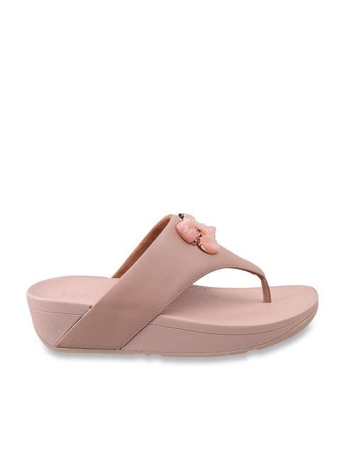 fitflop women's peach thong wedges