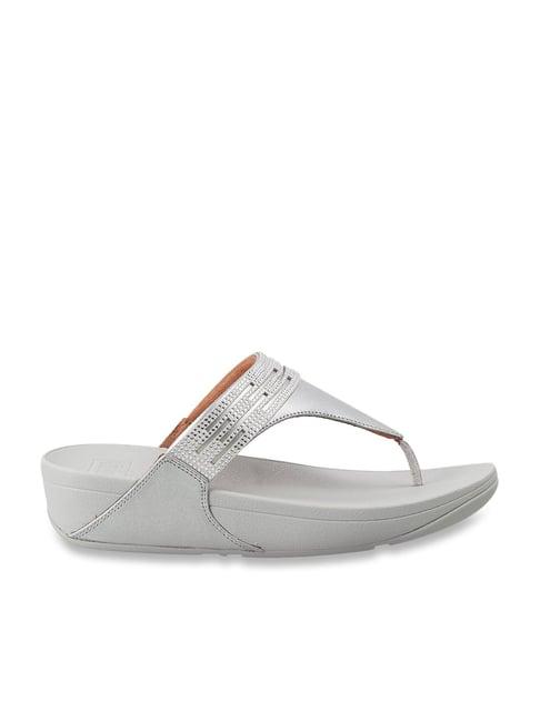 fitflop women's silver thong wedges