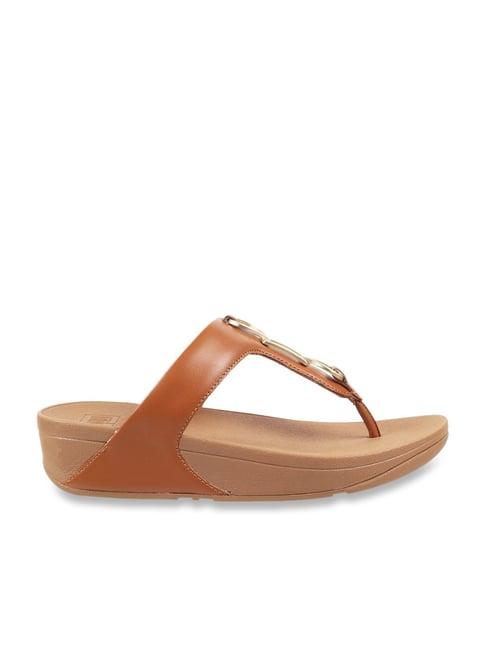 fitflop women's tan thong wedges