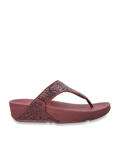 fitflop women's wine thong wedges