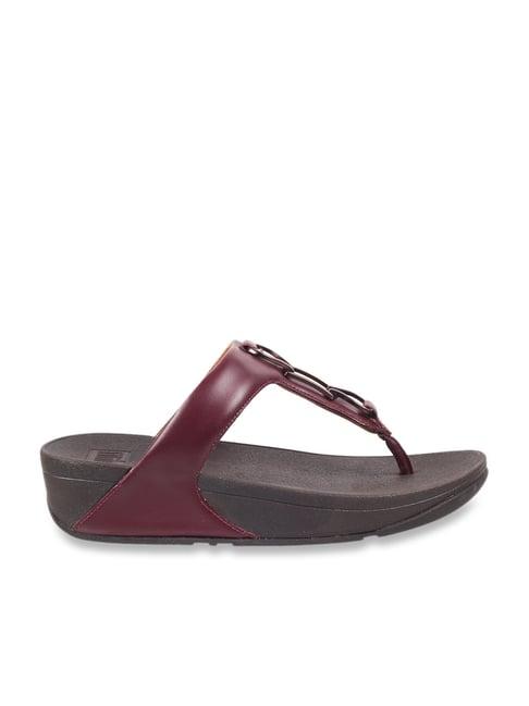 fitflop women's wine thong wedges