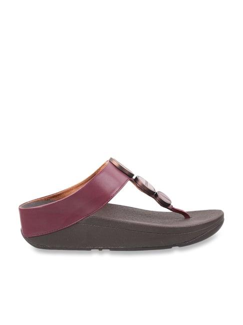 fitflop women's wine thong wedges