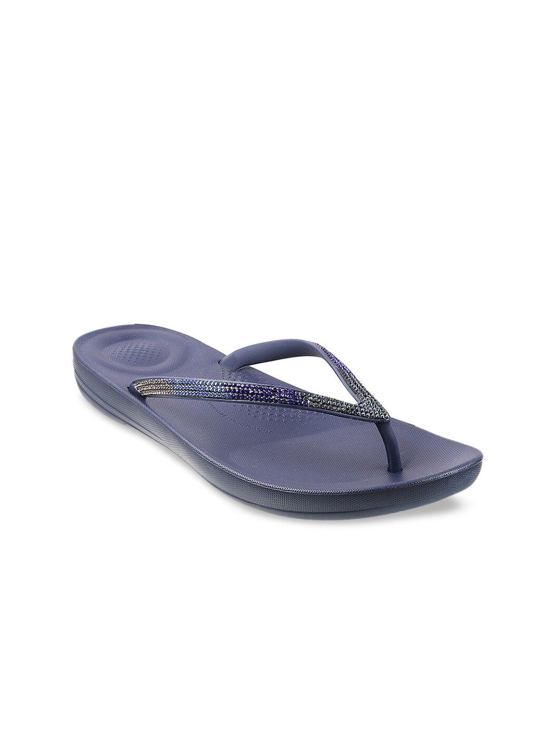 fitflop women blue open toe flats