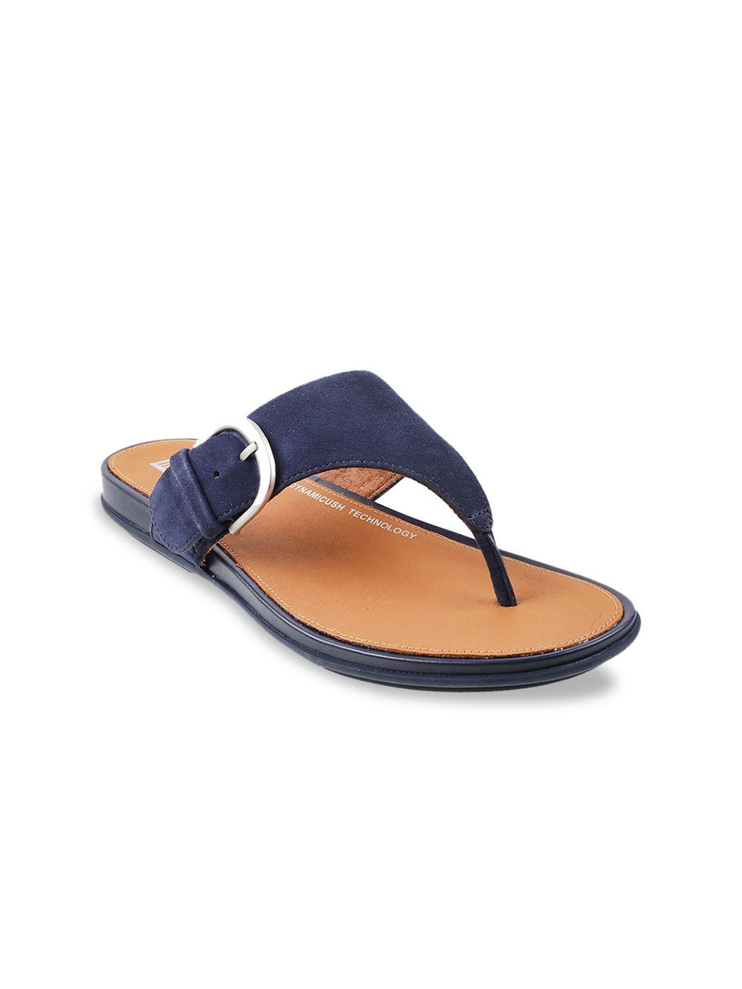 fitflop women blue t-strap flats