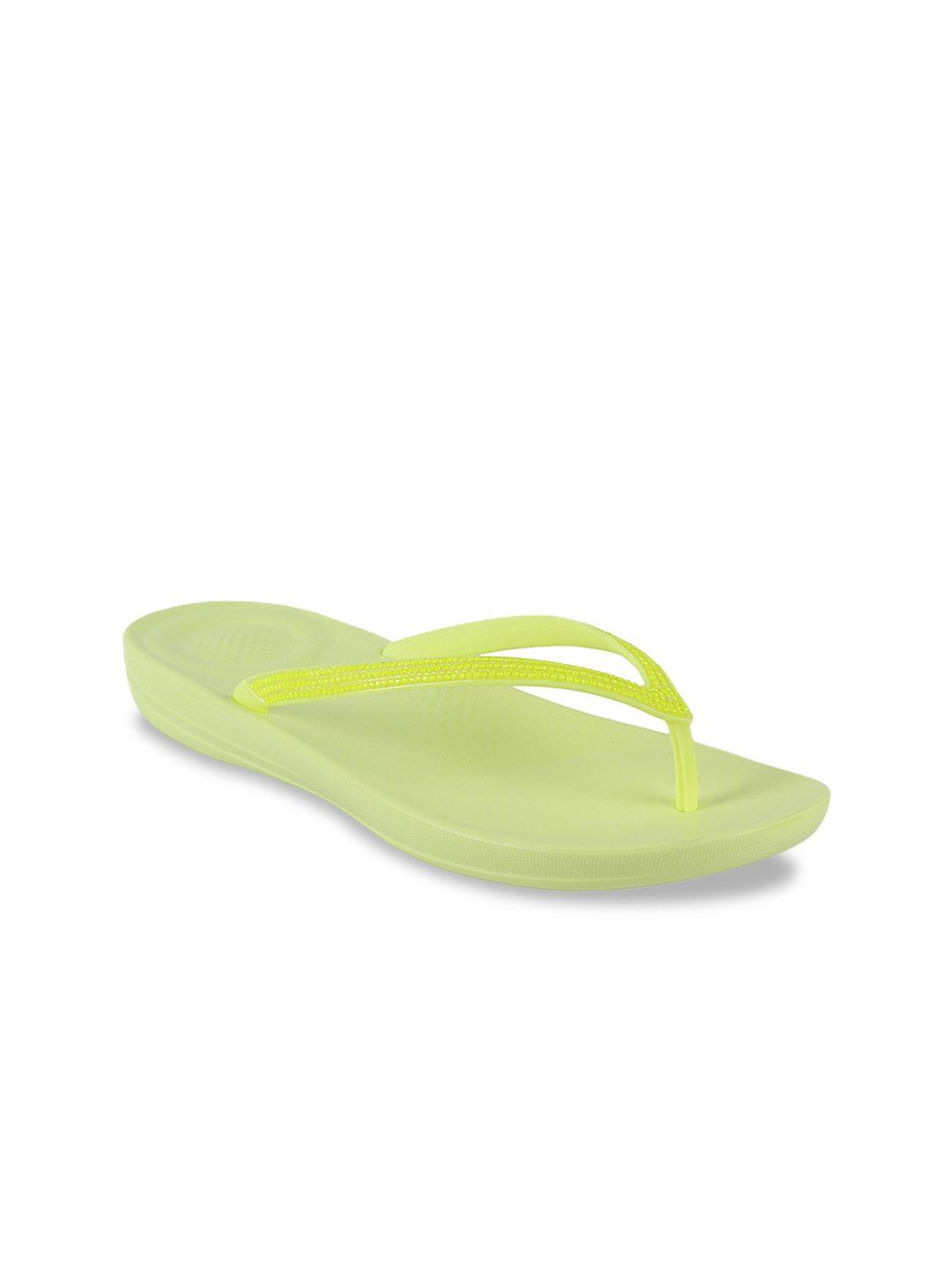 fitflop women yellow textured open toe flats