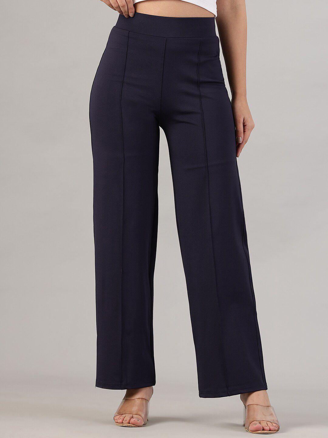 fithub straight fit high-rise travel features cotton parallel trousers