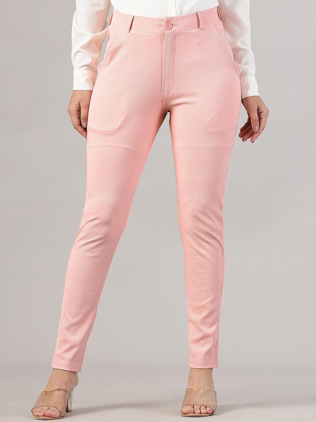 fithub women high-rise cotton formal trouser