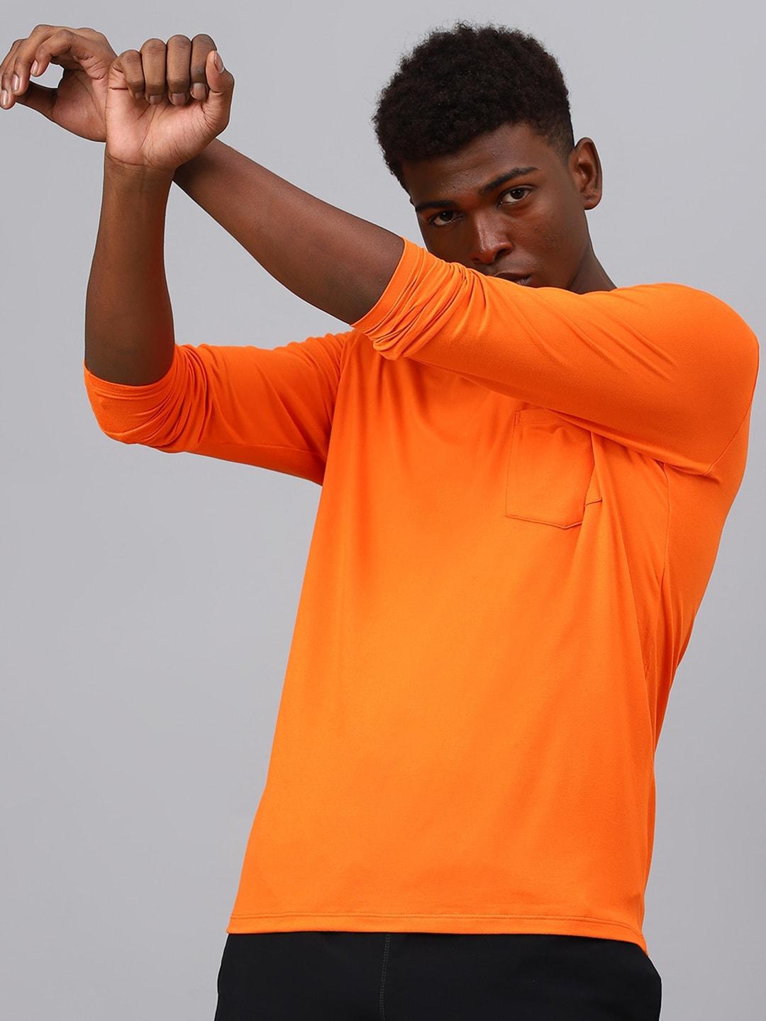 fitkin men orange regular dri-fit t-shirt