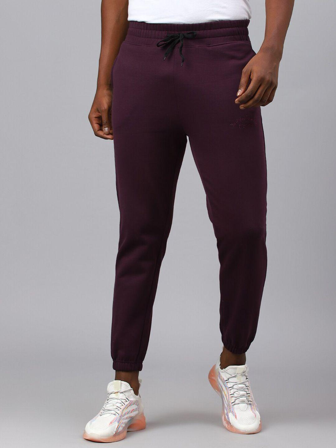 fitkin men purple regular fleece jogger