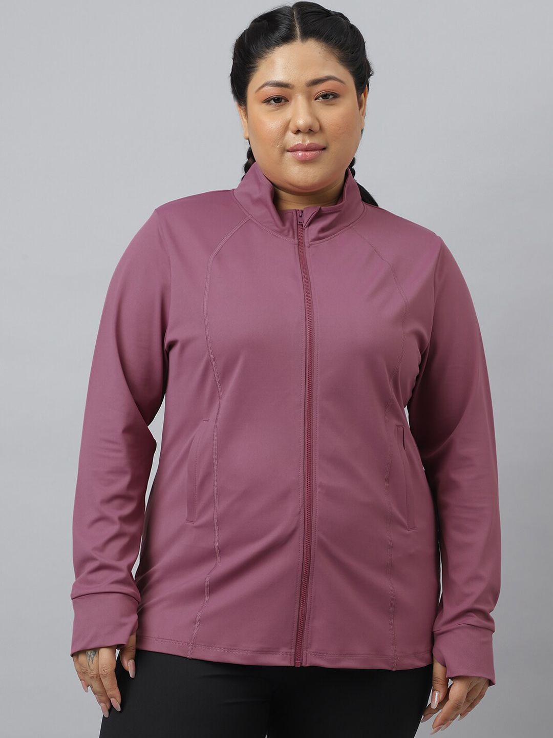 fitkin women mauve lightweight training or gym sporty jacket