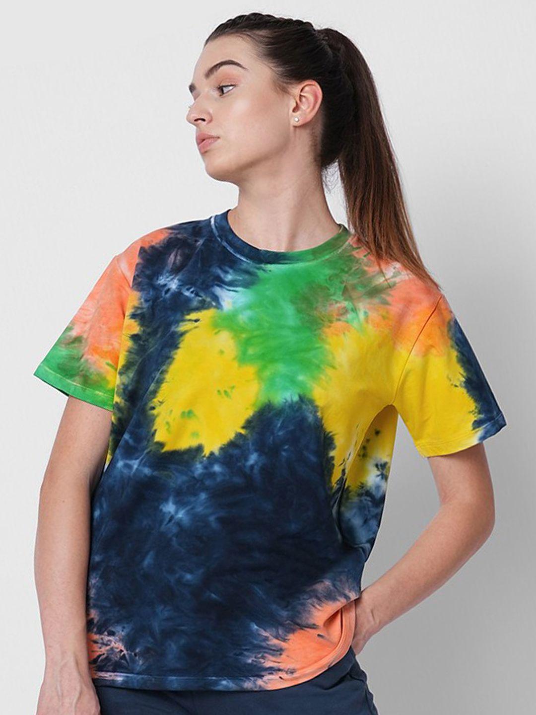 fitkin women multicoloured dyed anti odour t-shirt