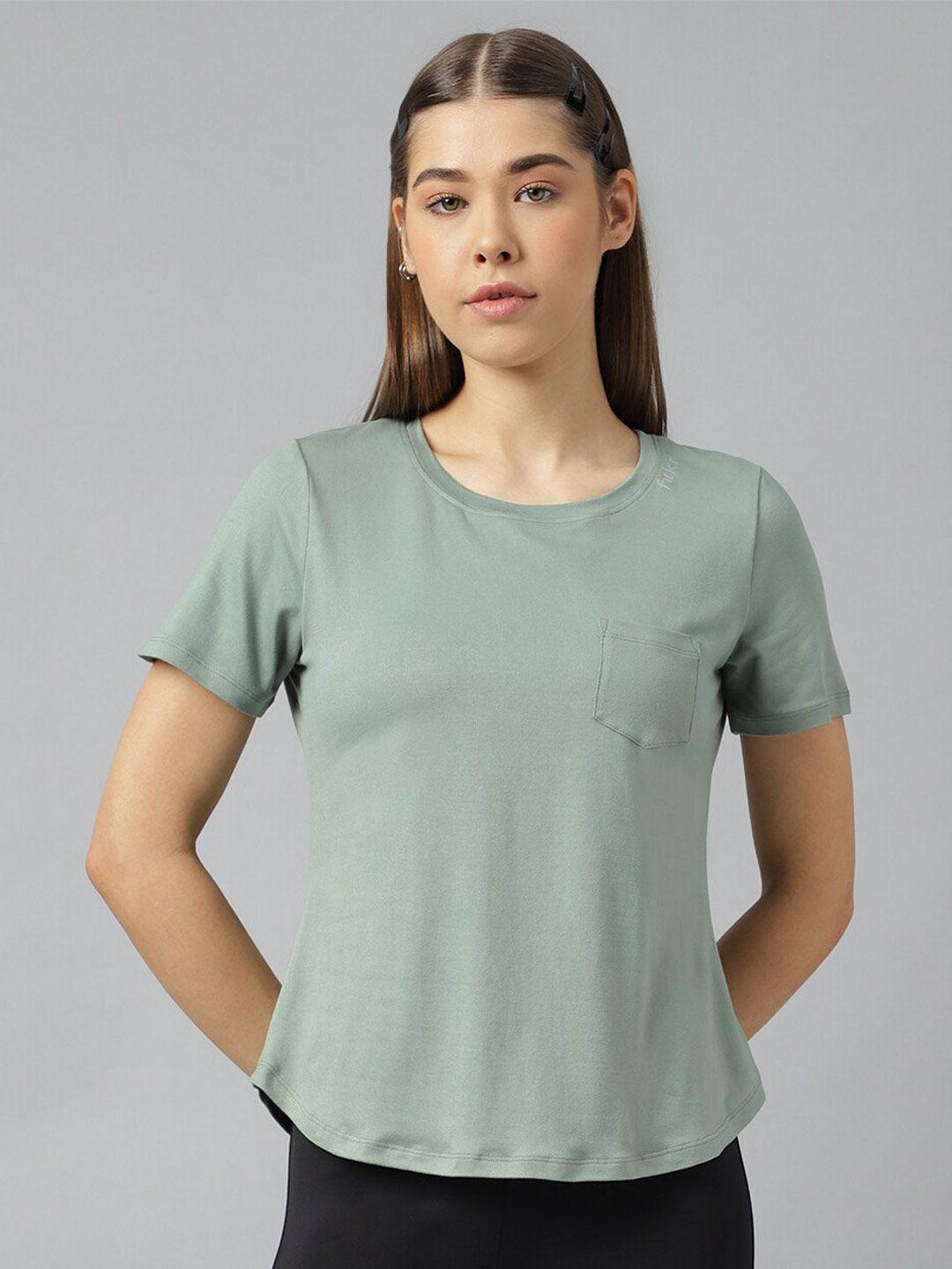fitkin anti odour regular sleeves pocket relaxed fit sports t-shirt