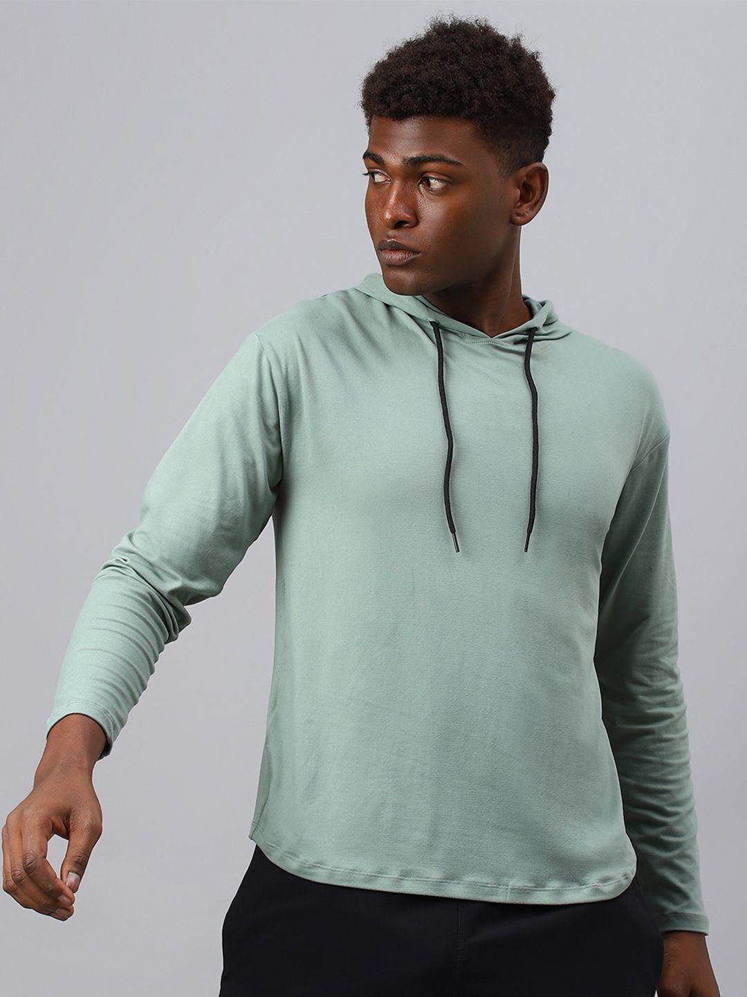 fitkin men green hooded dri-fit t-shirt