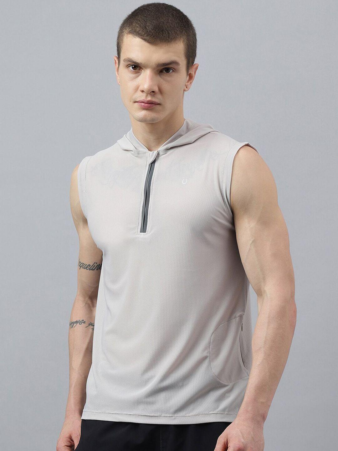 fitkin men grey henley neck anti odour pockets t-shirt