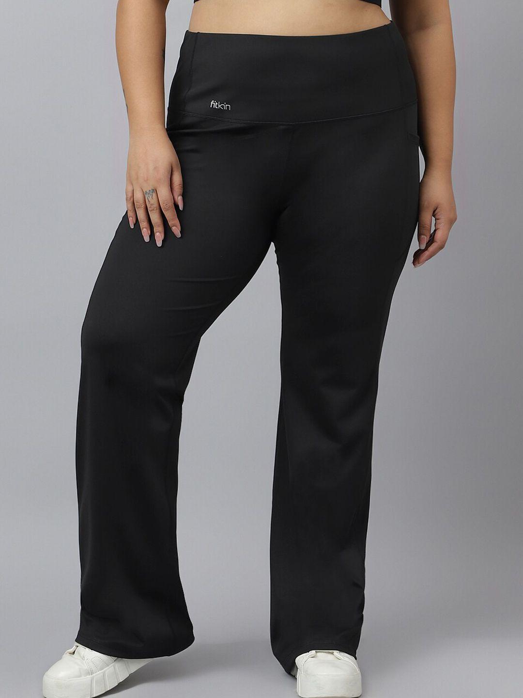 fitkin plus size active track gym bootcut flare track pants