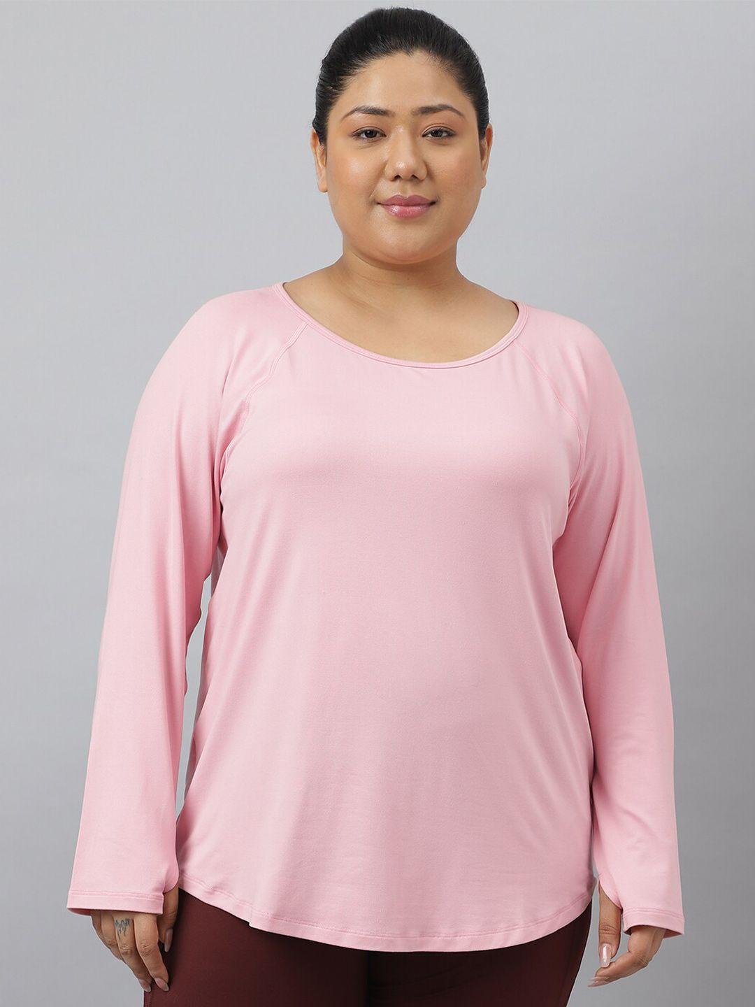 fitkin women pink & almost mauve anti odour t-shirt