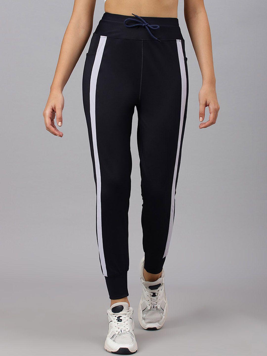 fitkin women stripe relaxed-fit joggers